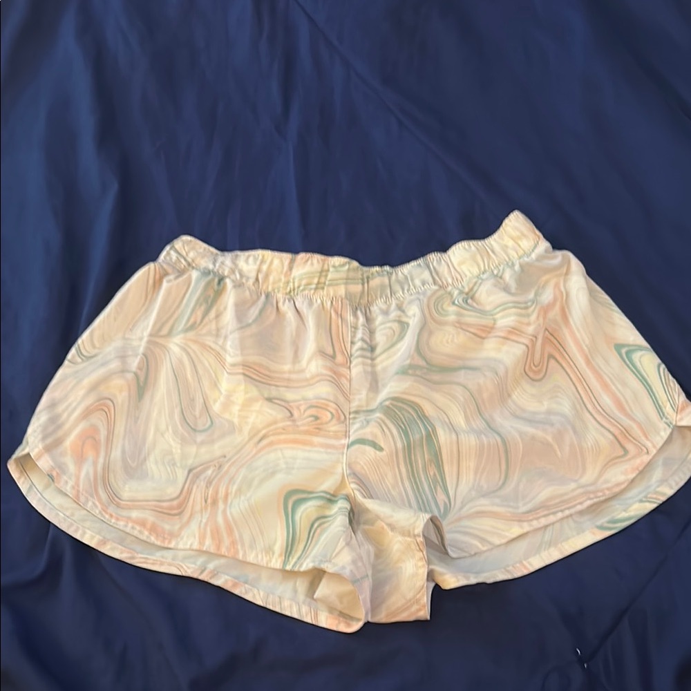 Old Navy Cream and Green Athletic Shorts Lightweight Sz. S.